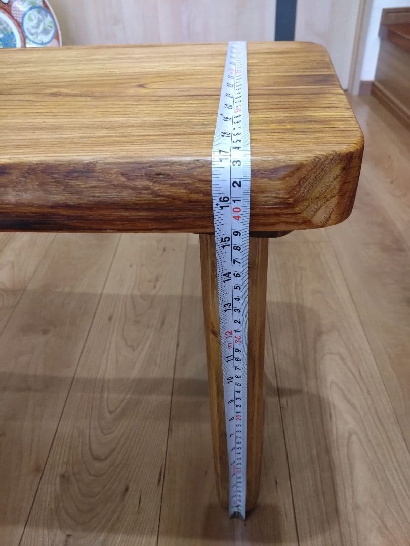 栗一枚板のテーブル⑳　桜❕栗の耳付き天板厚さ約45㎜の迫力満点、木目が綺麗