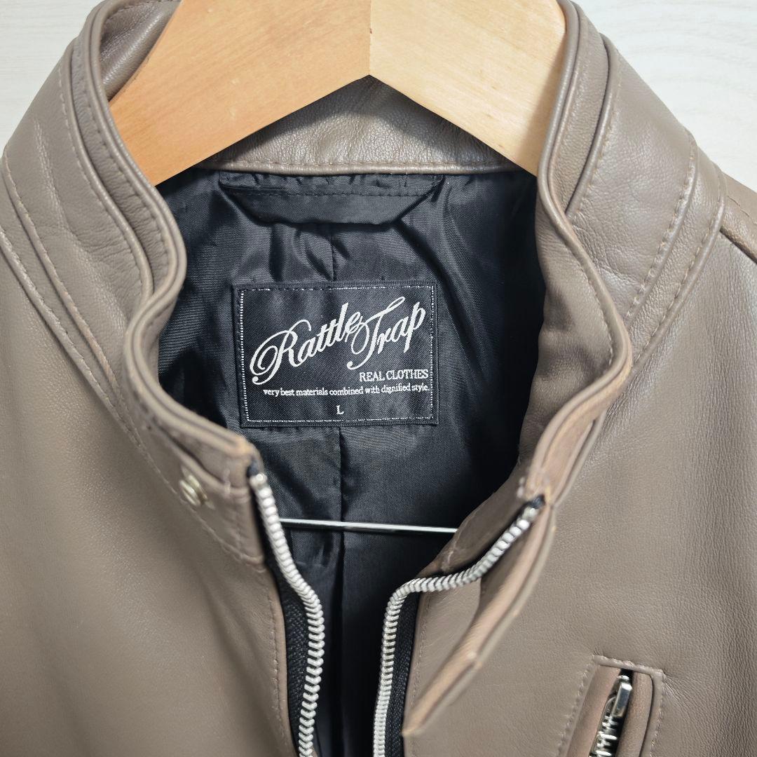 Rattletrap レザーシングルライダース グレー Lサイズ 美品
