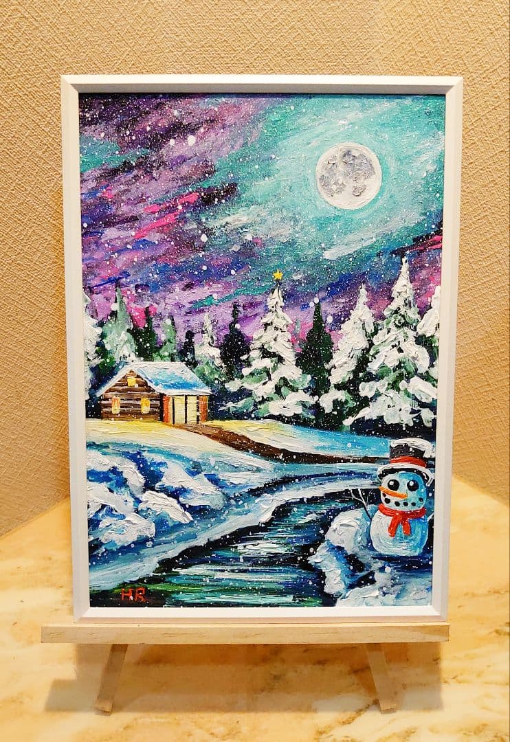 油絵 絵画【クリスマス夜に】