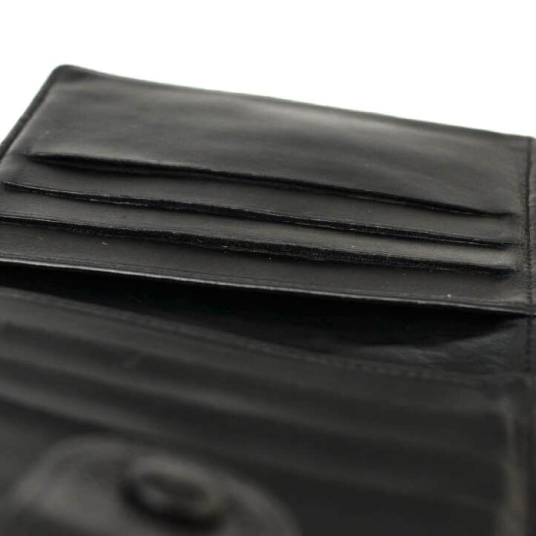 CHANEL　シャネル　キャビアスキン　Wホック　二つ折り財布　コンパクト財布