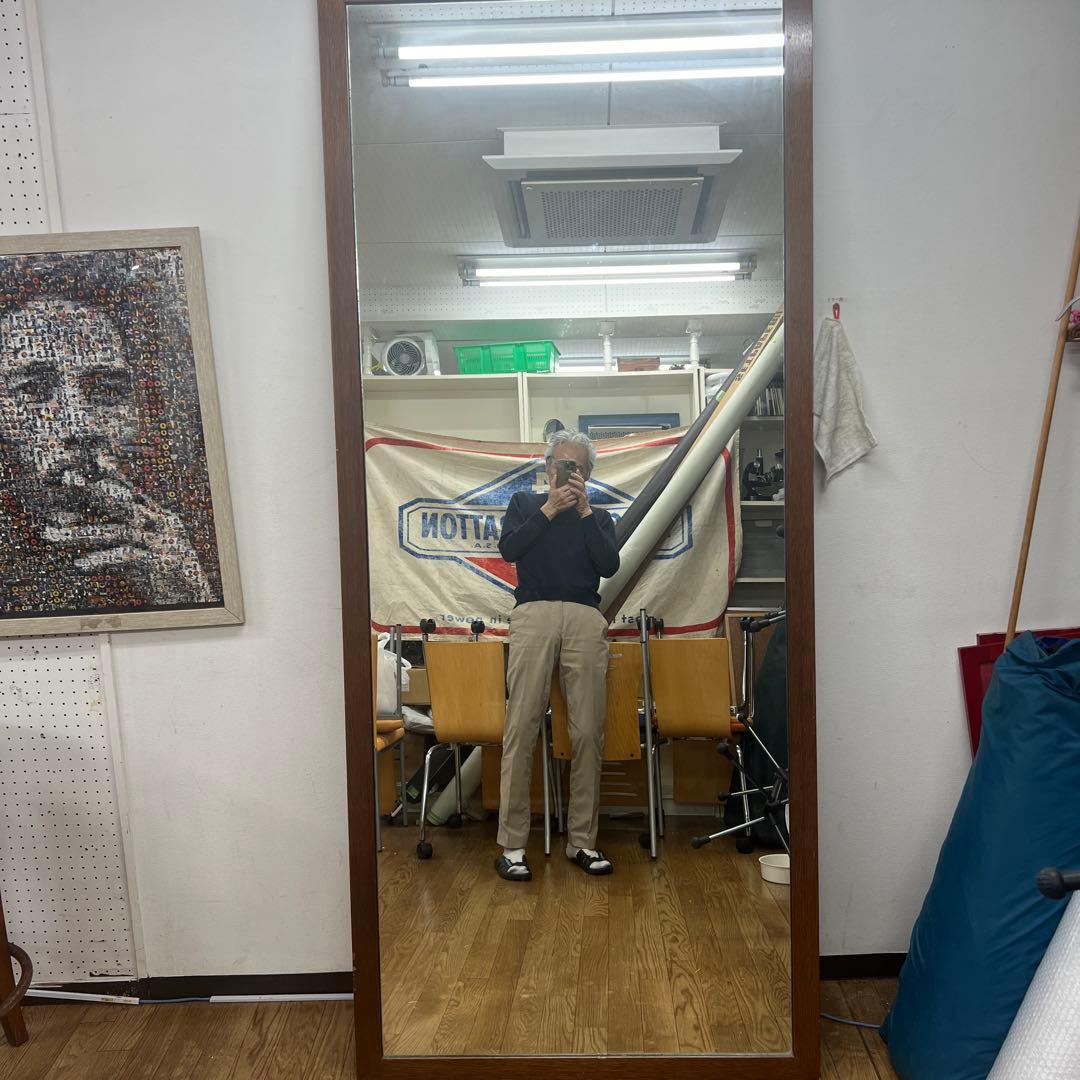 超大型木製フレームの全身鏡 、引取り限定，3月末まで