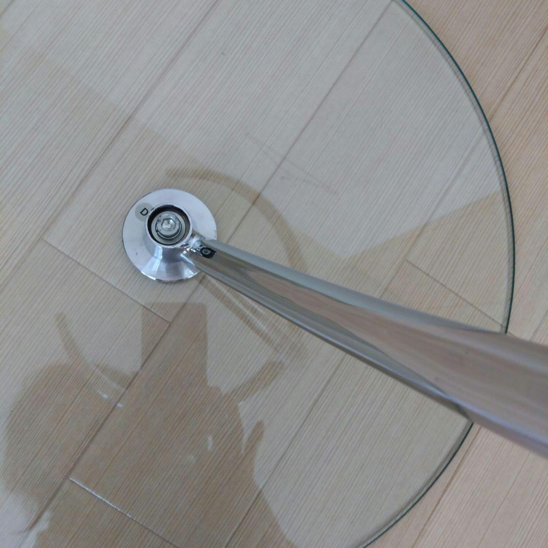 お値下げ　IDC大塚ガラスラウンド サイドテーブル