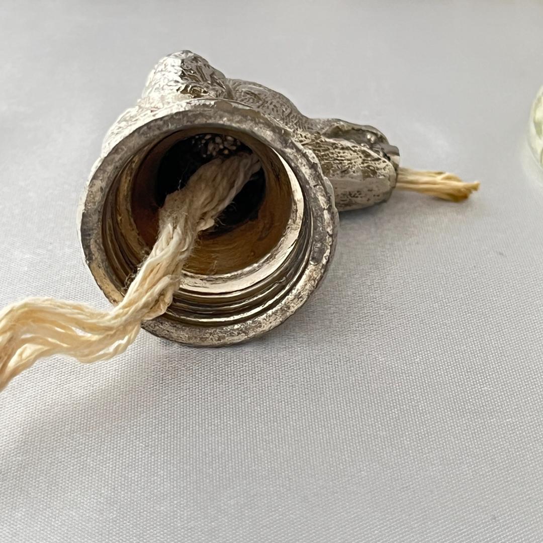 【英国】レトリバー テーブルシガーライター【シルバープレート / ガラス】犬