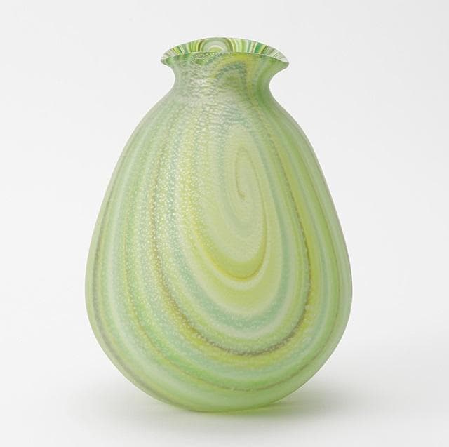 KAITO　安田泰三 花瓶 手吹花入 渦潮 希少 レア ガラス細工 ガラス