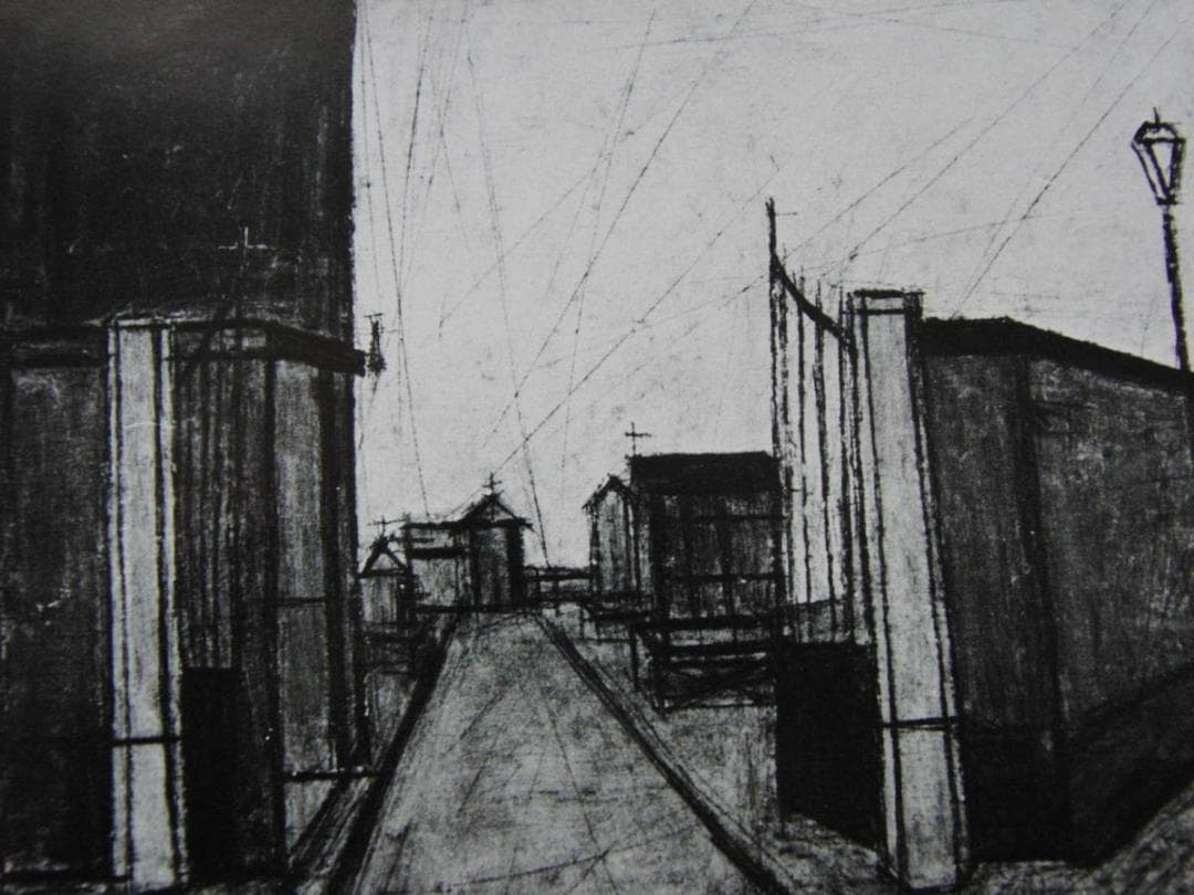 ベルナール・ビュッフェ、「Cimetiere」、希少画集の額装画、人気作品