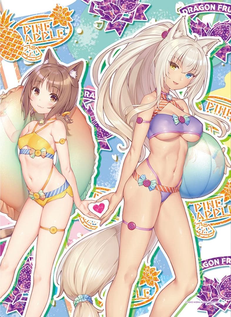 ネコぱら アズキ ココナツ 水着ver. B2タペストリー