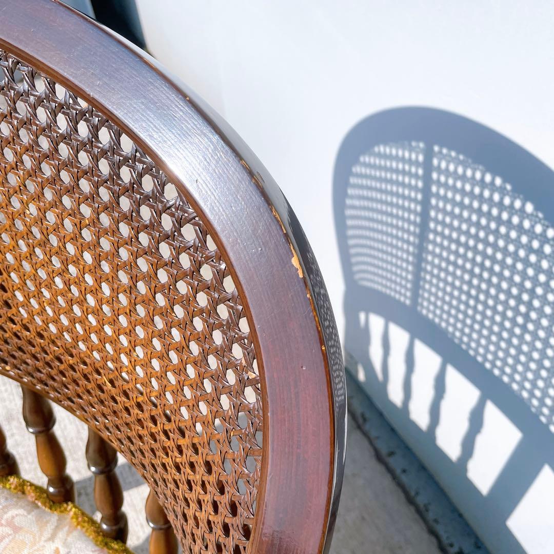 オールドカリモク コロニアル 花柄 ベロア アームチェア ダイニングチェア