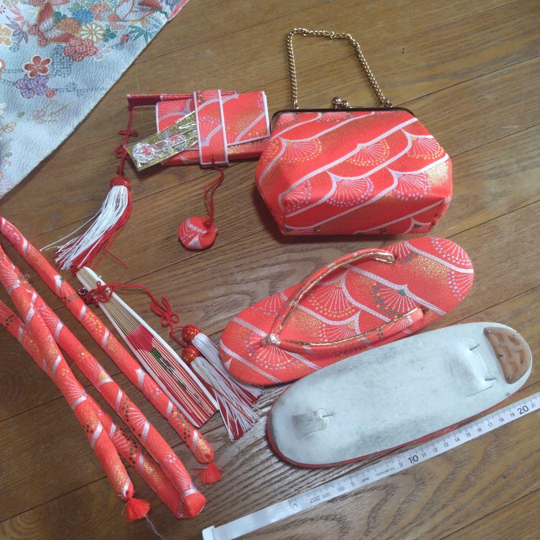 上品レトロレアカラー★ちりめん古典グレー★着物帯他小物フルセット