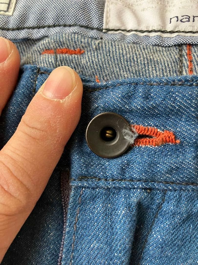 nanamica ナナミカ デニム サルエルパンツ W32 日本製 カーゴパンツ