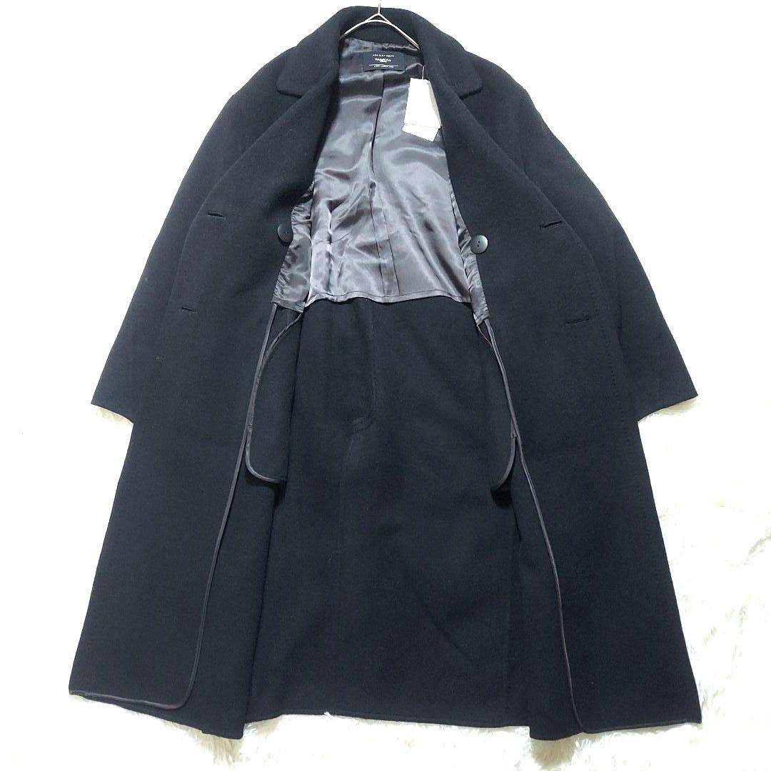 アダムエロペ　オーバーサイズ　チェスターコート　シルク混　ダブル　ロングコート