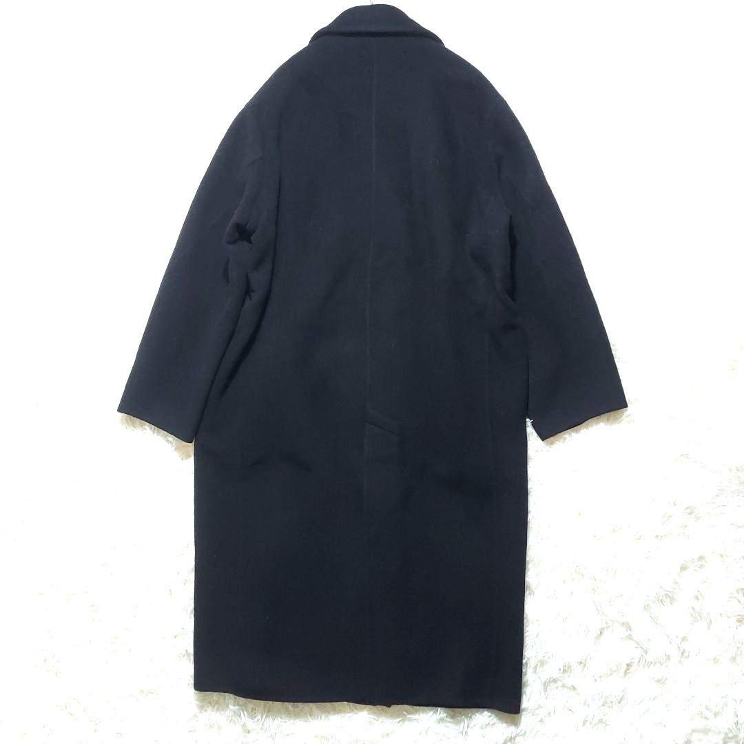 アダムエロペ　オーバーサイズ　チェスターコート　シルク混　ダブル　ロングコート