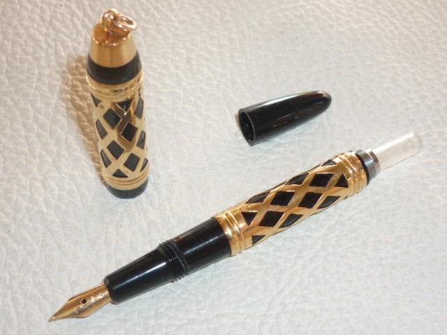 未使用近い1960年代 フランス製◆ユニック14金14K透かし装飾 ペン先18K