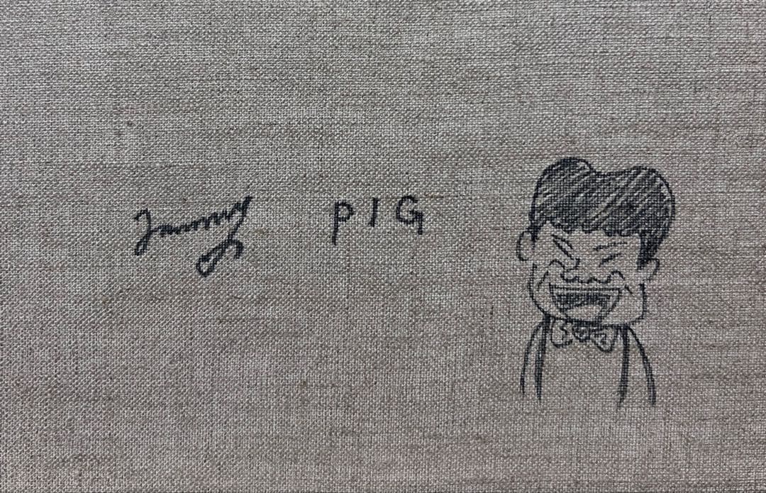 SALE【F10号】ジミー大西【PIG】手描き/表裏サイン有り/油彩/アクリル