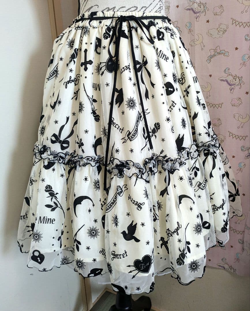 Girls heart スカート リボンピンセット シロ