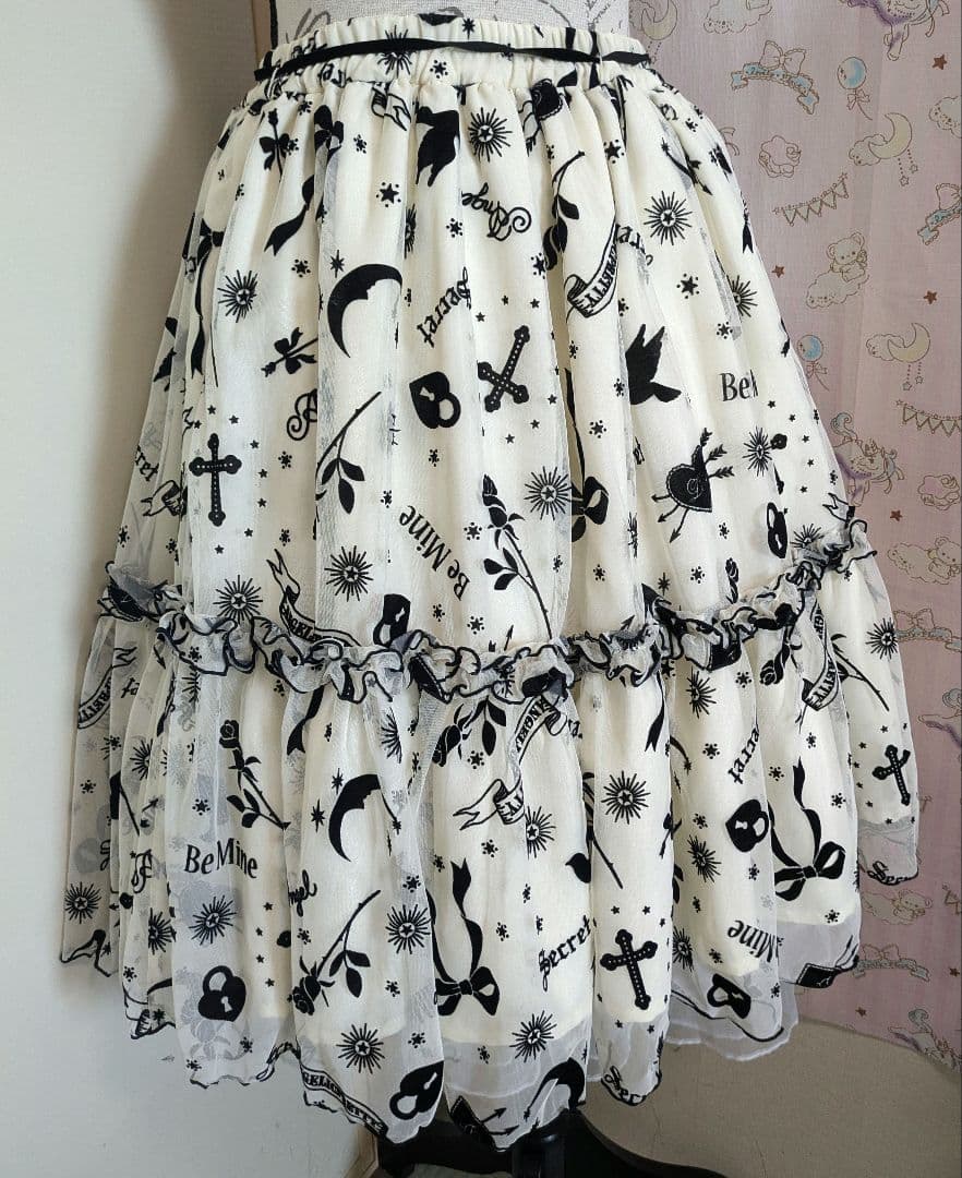 Girls heart スカート リボンピンセット シロ