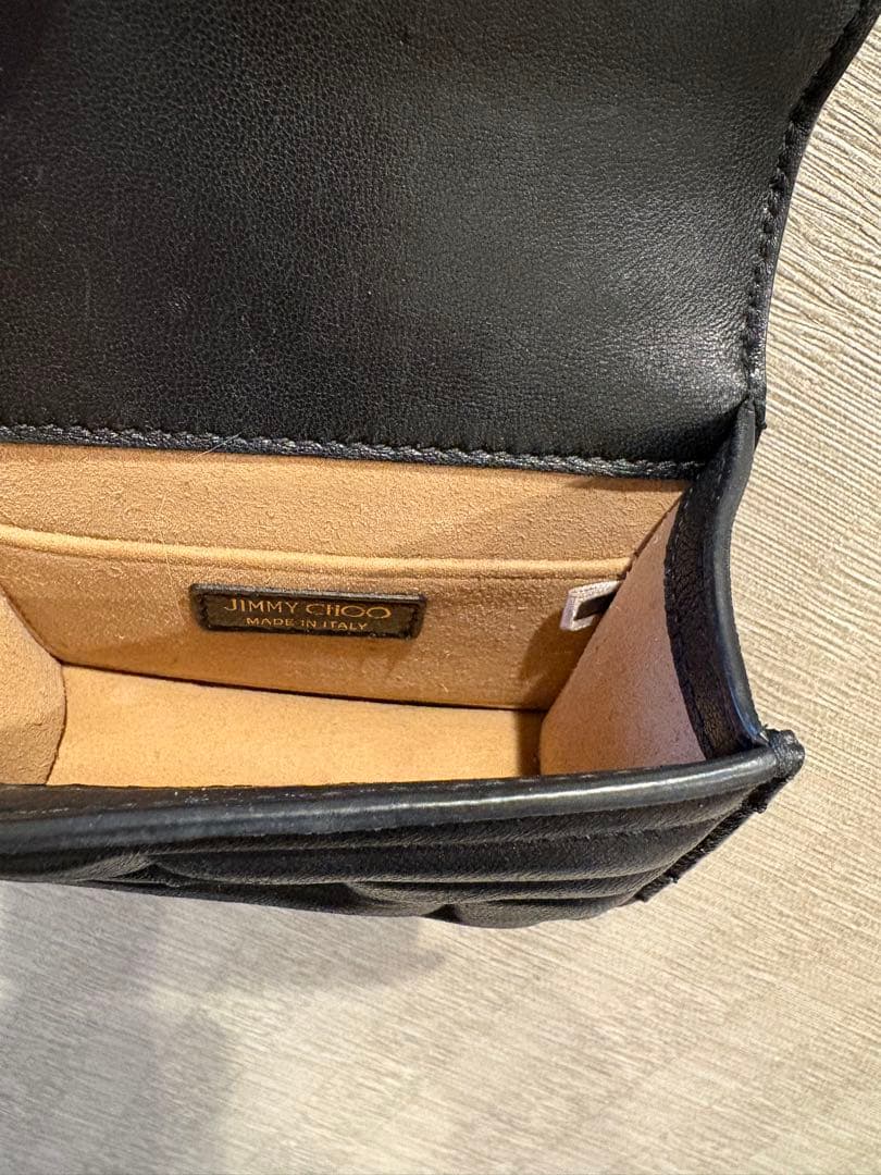 JIMMY CHOO ブラックレザーショルダーバッグ