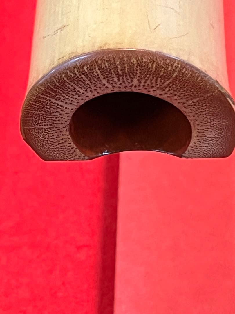 ば*か様 尺八 一尺八寸菅　精華 篁山調 二印　籐巻　銀三線