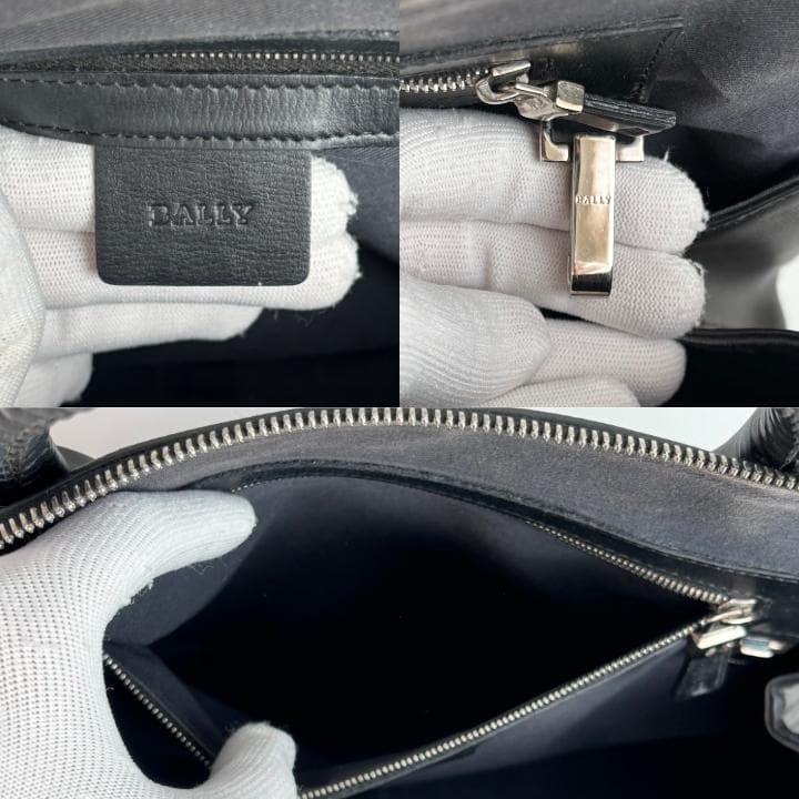 【良品】BALLY 2wayブラック レザー ハンドバッグ ビジネスバッグ 鍵