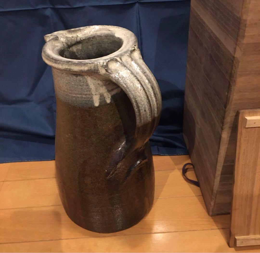 共箱　船木研児　B印手付壺　ピッチャー　ジャグ　水差し　布志名焼　船木窯　民藝