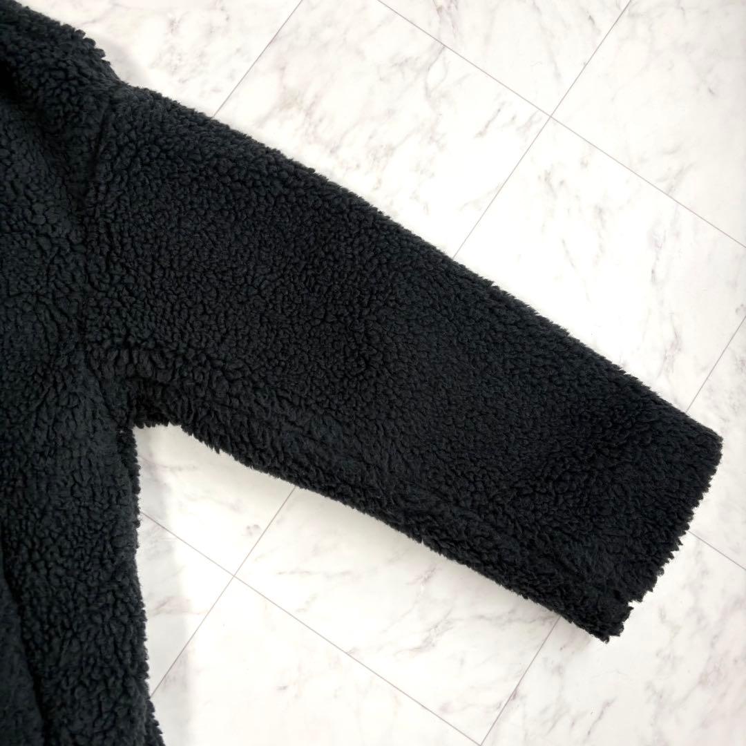 【ノーク】ボアコート　ロング　テディベアコート　ゆったり　チャコールグレー　M