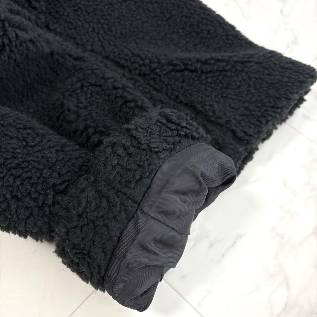 【ノーク】ボアコート　ロング　テディベアコート　ゆったり　チャコールグレー　M