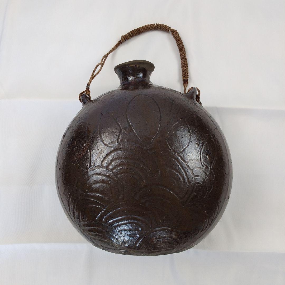 黒釉壺　黒釉扁壺　民芸壺　民芸扁壺　唐津扁壺　唐津壺　李朝壺　李朝扁壺　唐津