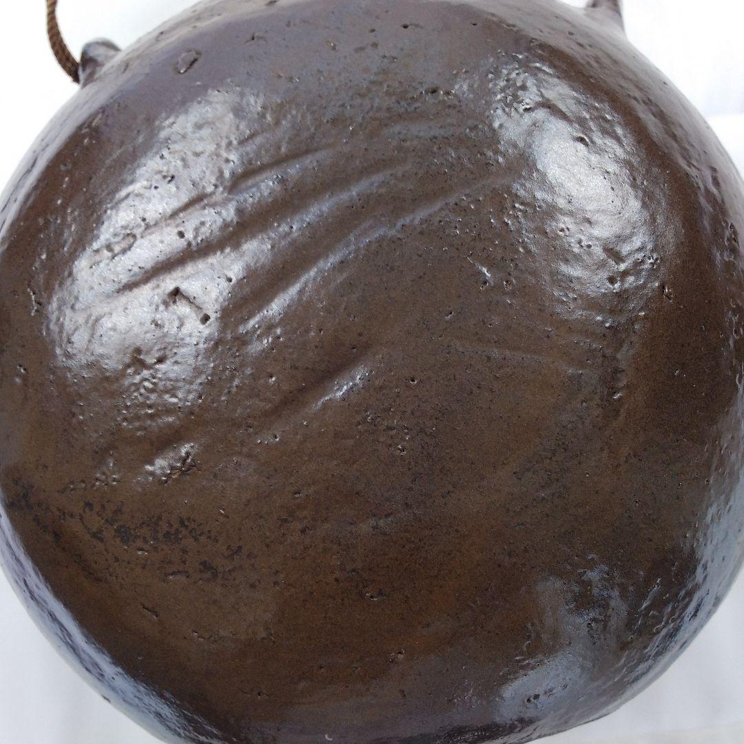 黒釉壺　黒釉扁壺　民芸壺　民芸扁壺　唐津扁壺　唐津壺　李朝壺　李朝扁壺　唐津