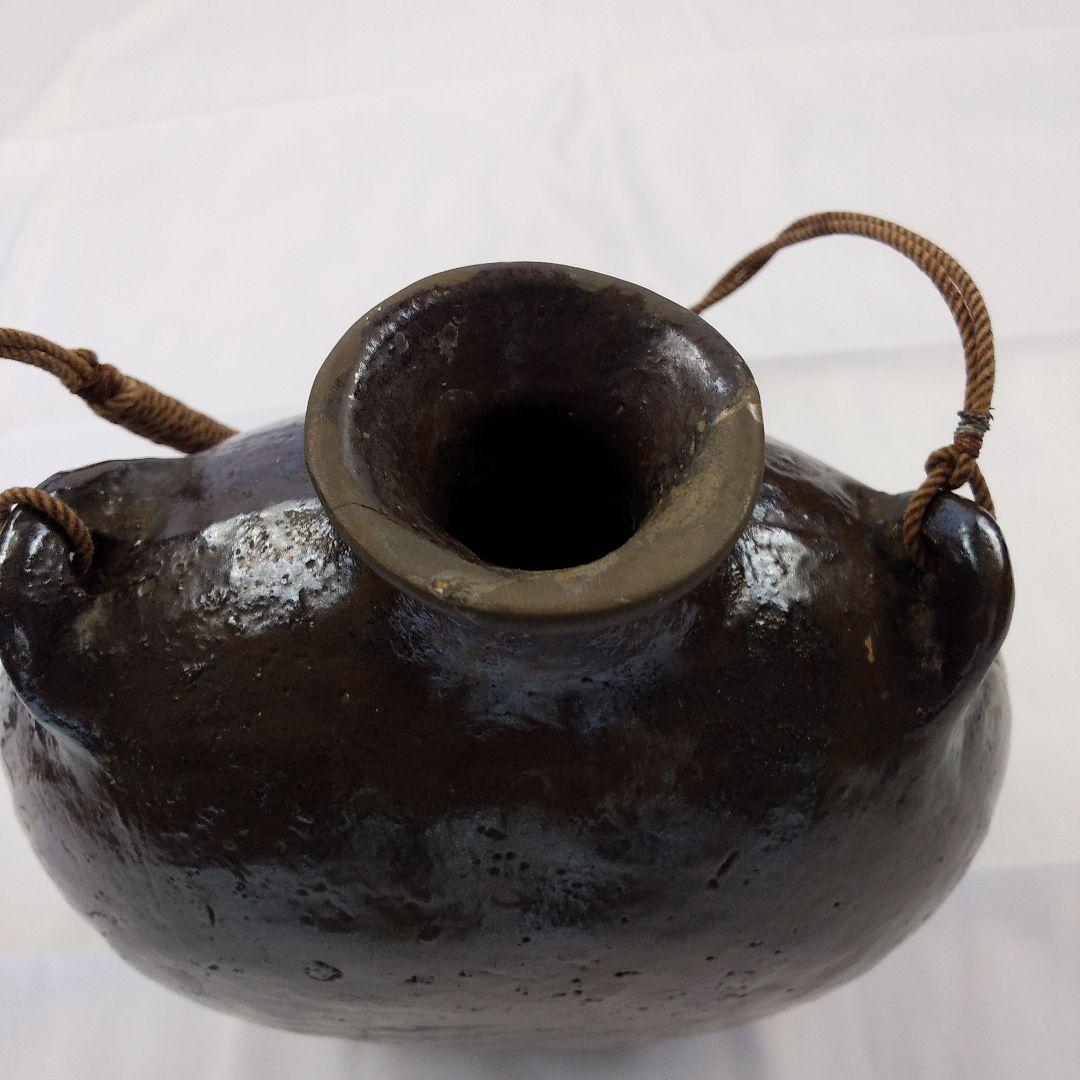 黒釉壺　黒釉扁壺　民芸壺　民芸扁壺　唐津扁壺　唐津壺　李朝壺　李朝扁壺　唐津