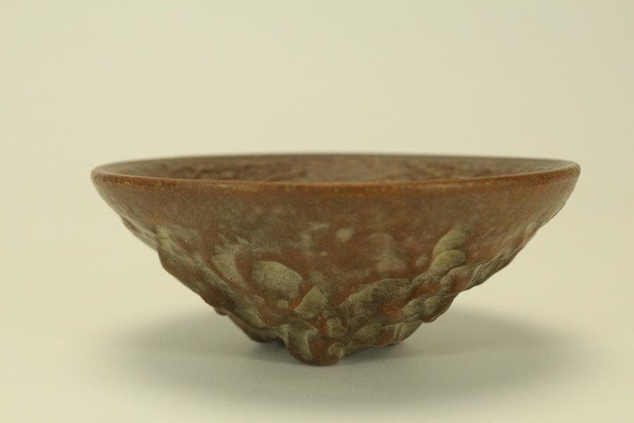 文房具 朱泥 魚紋 筆洗 匙 台付(LC981)