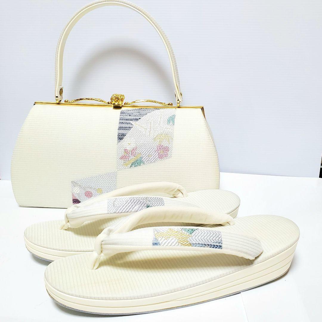 <美品>　夏物　正絹　絽　草履・バッグセット