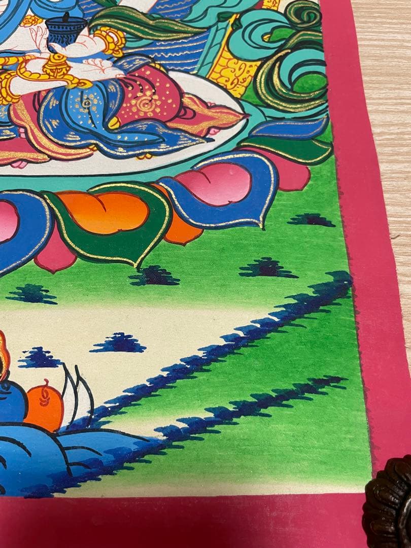 《 チベット密教　1点物 》 手描き　曼荼羅　バジュラサットヴァ　仏教　密教