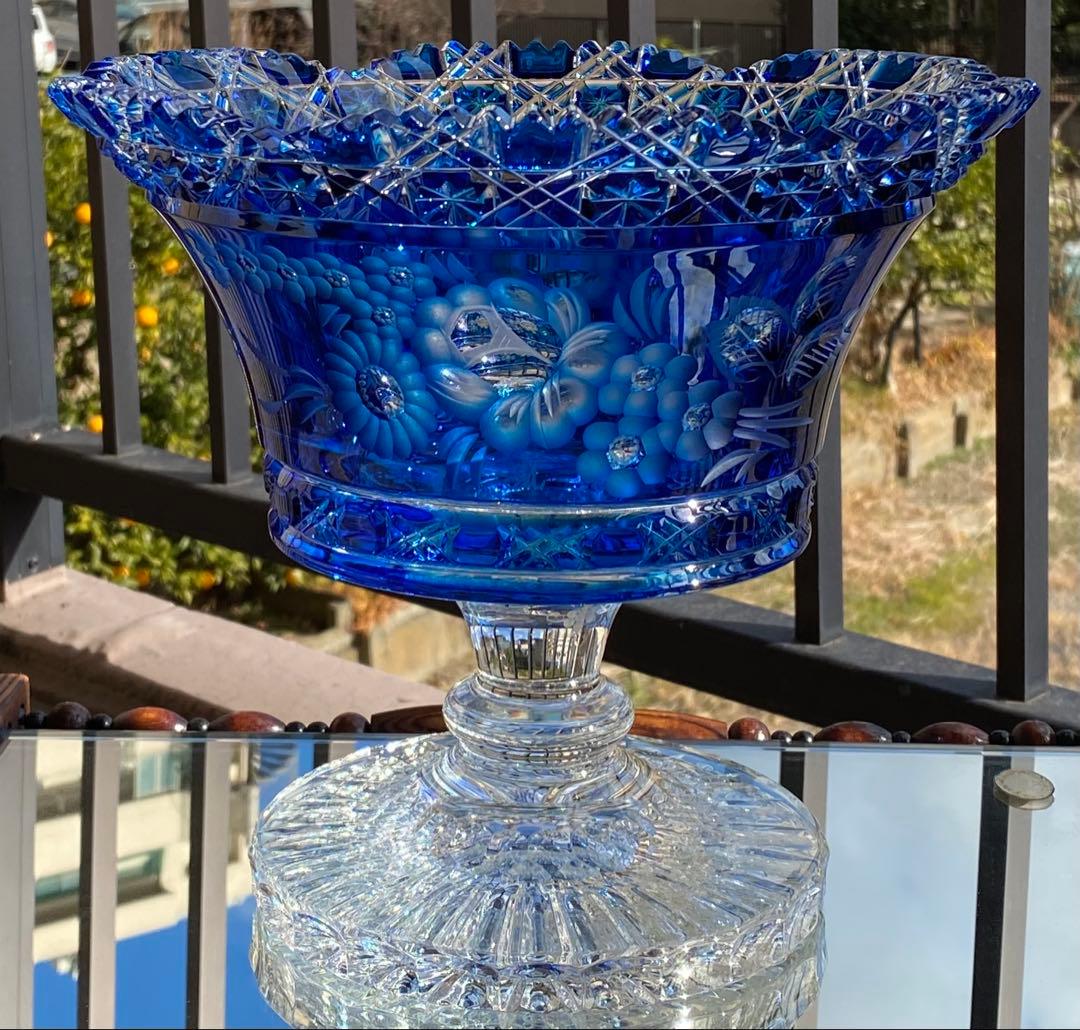 マイセンクリスタル　マイセンフラワー　コンポート　花器　フラワーベース　極美品❣️