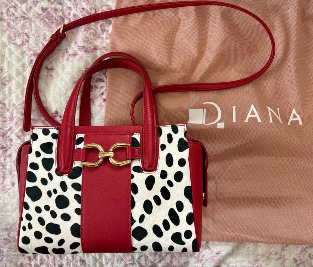 ダイアナ　Diana アニマル柄 ダルメシアン　ショルダーバッグ　ハンドバッグ