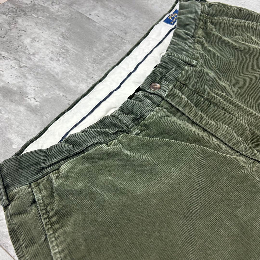 ラルフローレン ロゴタグ チノパン コーデュロイパンツグリーン W38 6071