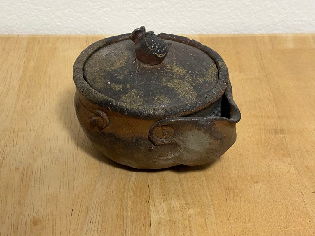 76.備前焼 宝瓶 登り窯 柘榴 ザクロ 手びねり 急須