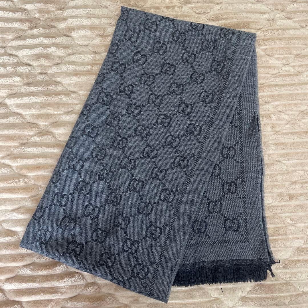 GUCCI GGパターン マフラー グレー