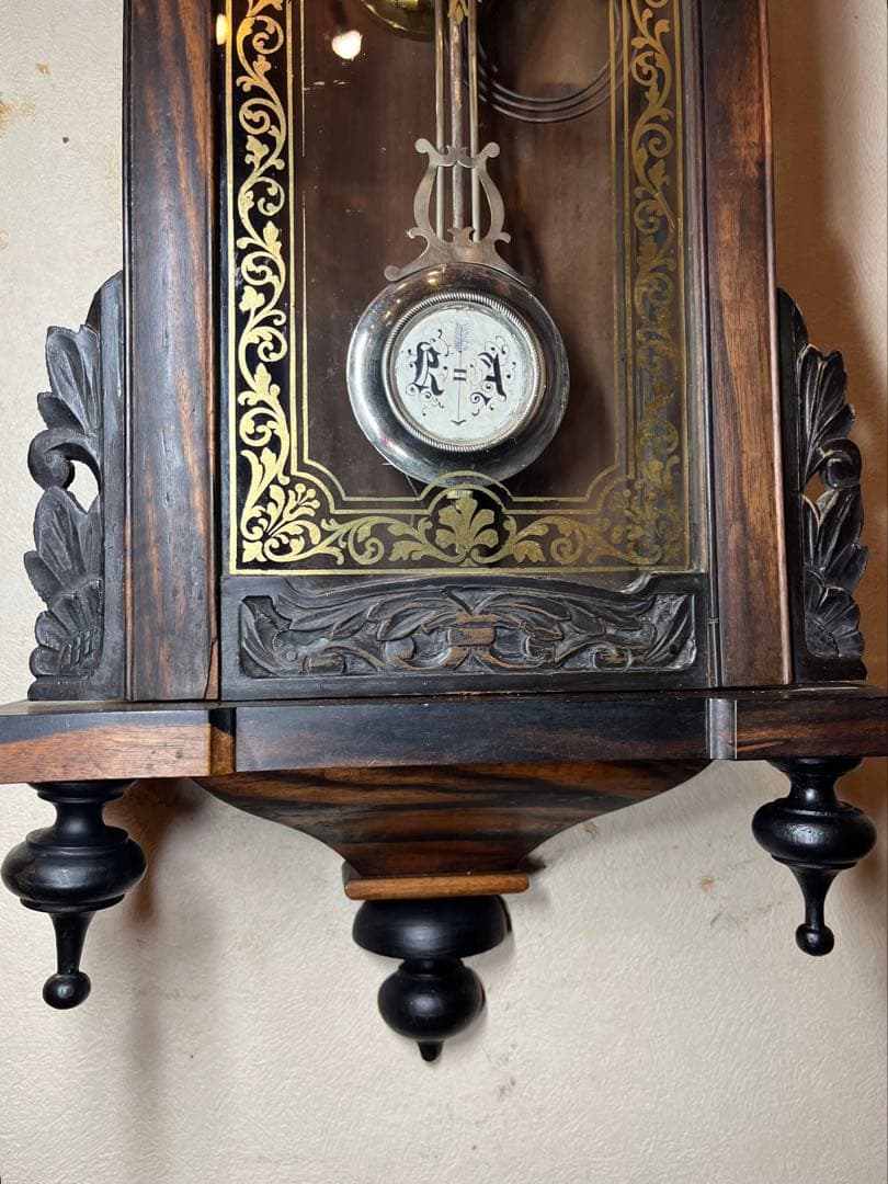 精工舎　黒柿　柱時計　古時計　振り子　レトロ　ゼンマイ　ユンハンス　ボンボン