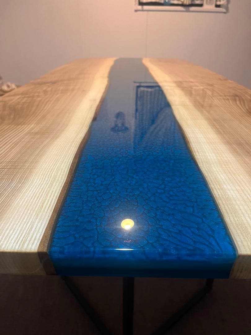 レジンテーブル　タモ　1710×700×30