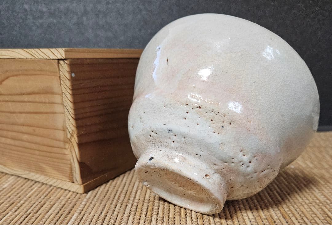 【時代古作品❗】明治時代頃　古萩　雨漏り手　抹茶茶碗　茶道具　茶器　茶の湯