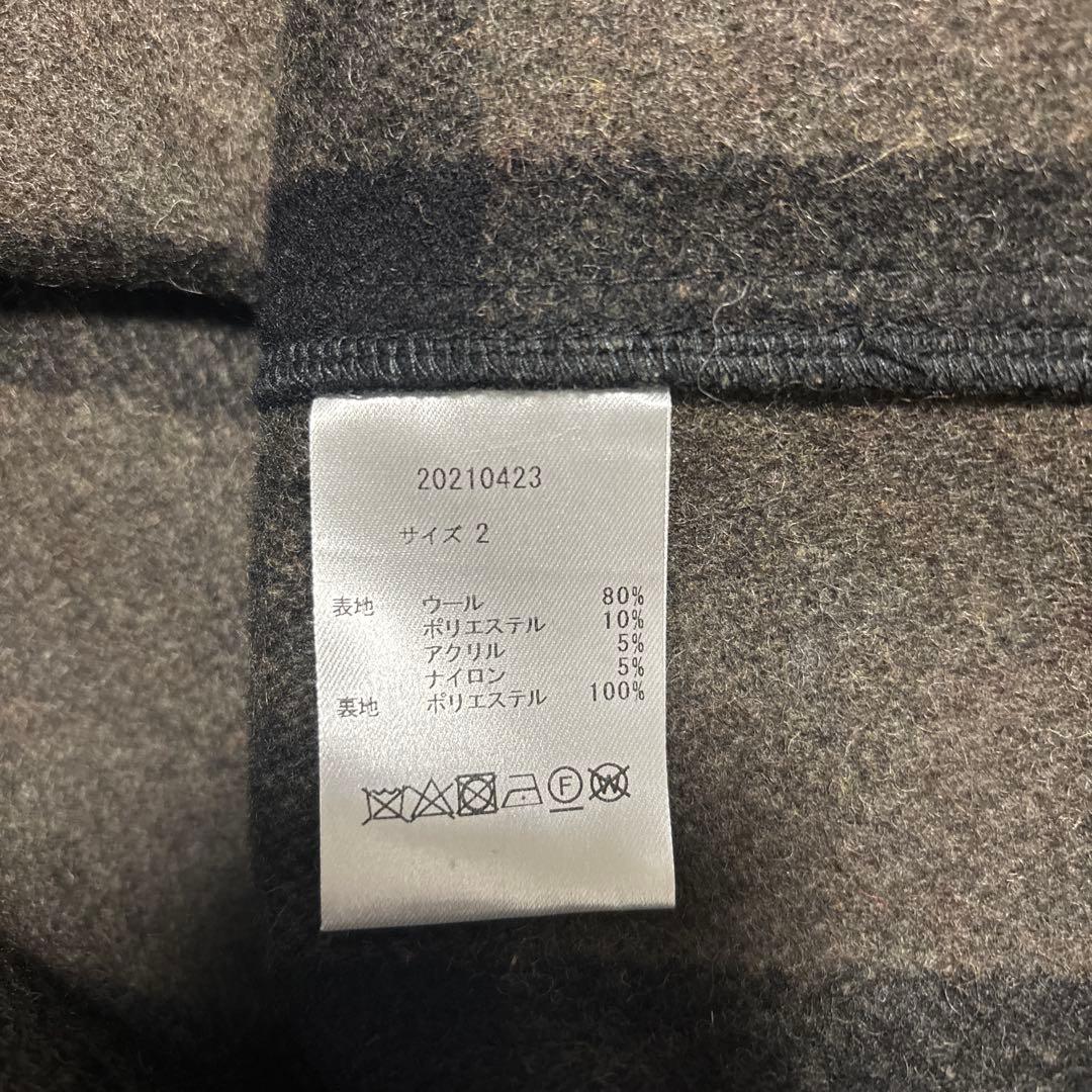 KAJA ウールバッファローチェックCPOジャケット　サイズ2 カーキ