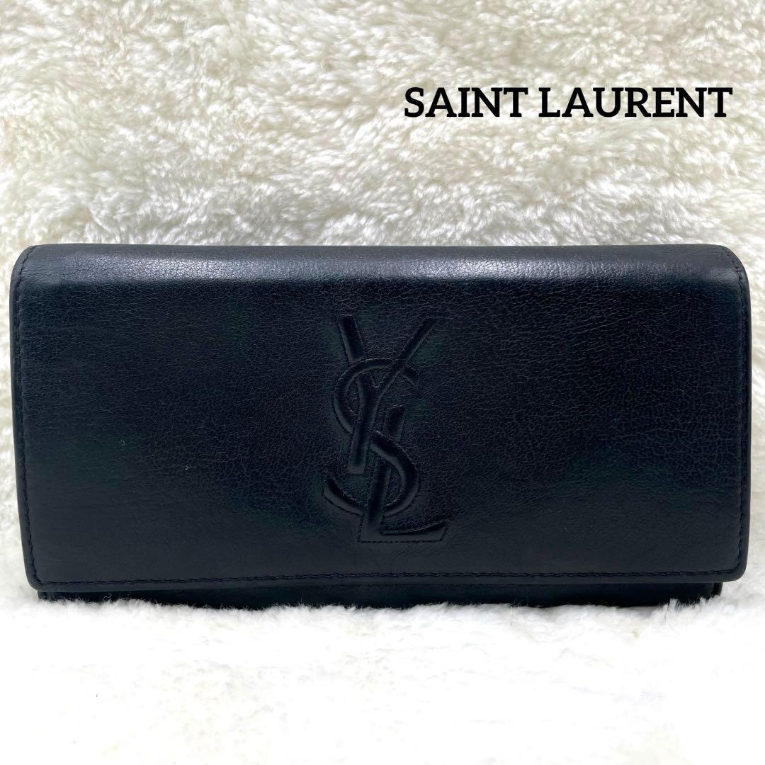 SAINT LAURENT サンローラン 長財布 カサンドラ エンボス ブラック