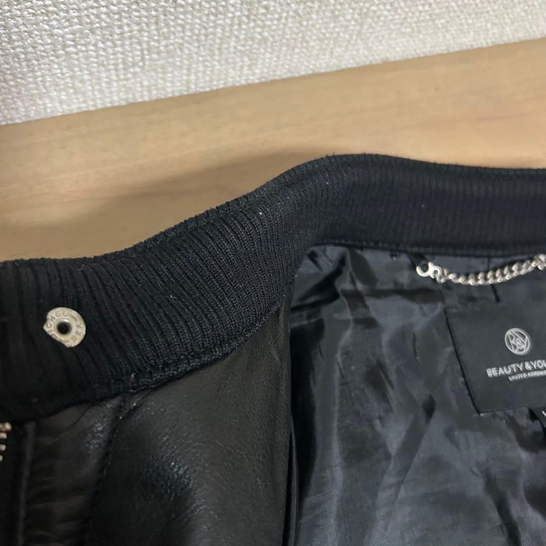 Beauty & Youth シープスキン シングルライダース レザージャケット