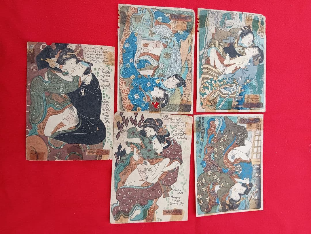 江戸時代の春画　３7枚　　版画　作者不明　　木版画　浮世絵　風俗資料