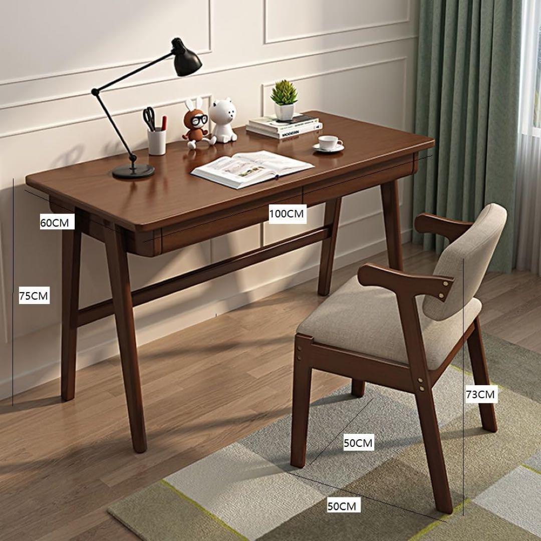 北欧調◆可愛いダークブラウン 木製デスク 100cm x 60cm