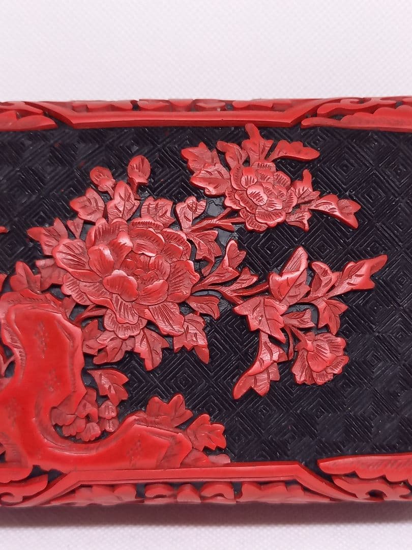 中国美術　内七宝　堆朱　宝石箱　文房具　小物入れ