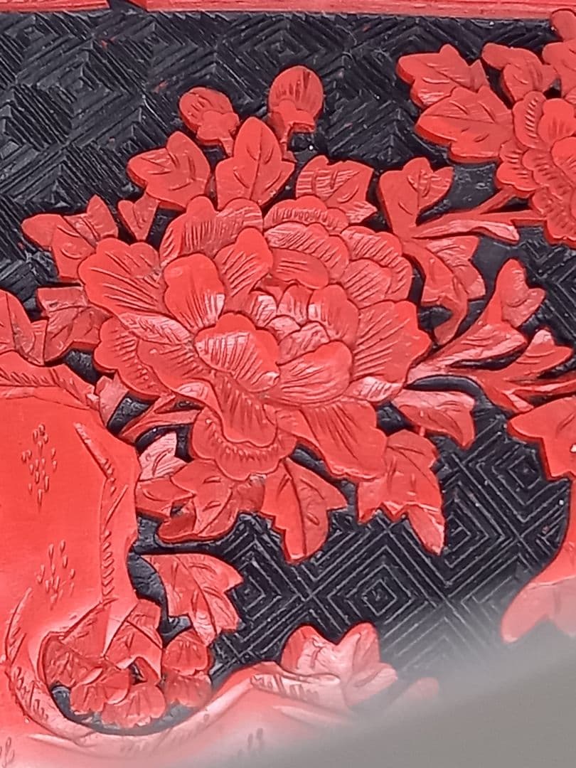 中国美術　内七宝　堆朱　宝石箱　文房具　小物入れ