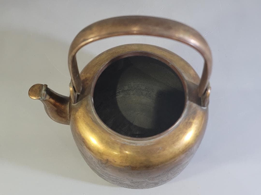 茶道具 鍍金 銅水注 瓶 時代物 DT534