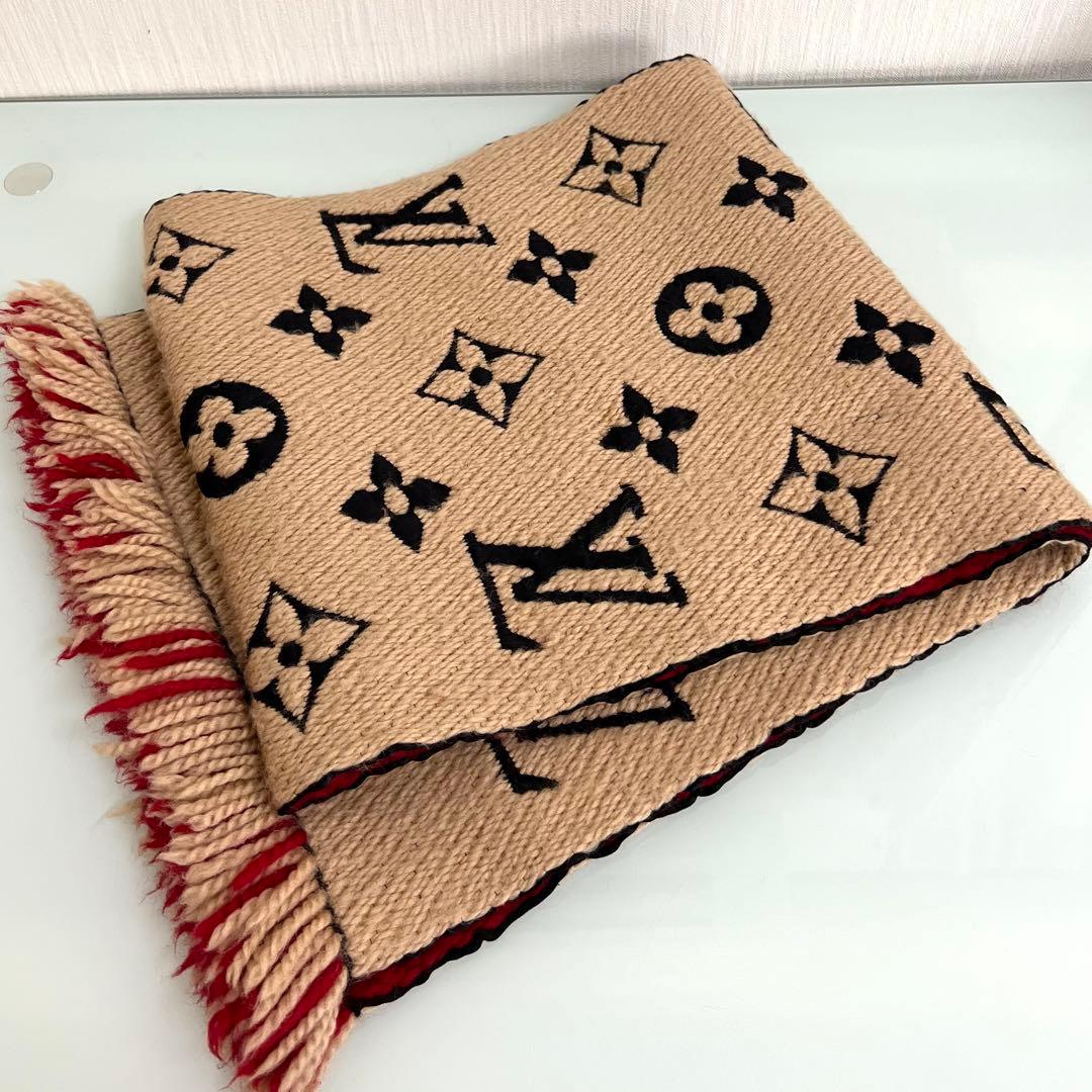 『美品』Louis Vuitton マフラー エシャルプロゴマニア デュオ
