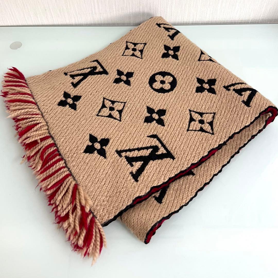 『美品』Louis Vuitton マフラー エシャルプロゴマニア デュオ