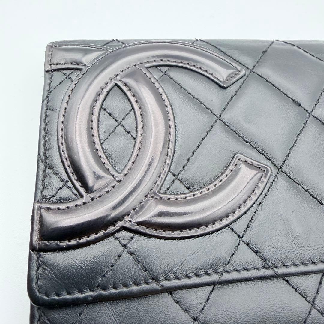 CHANEL シャネル 財布 カンボンライン 二つ折り 美品